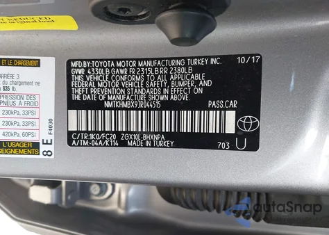 2018 Toyota C-Hr Xle z USA, uszkodzony, nr VIN NMTKHMBX9JR044515